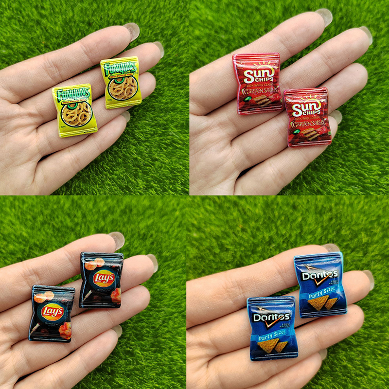 Food Snacks Chips - 10Pcs Mini Snack Food Dollhouse Decorations