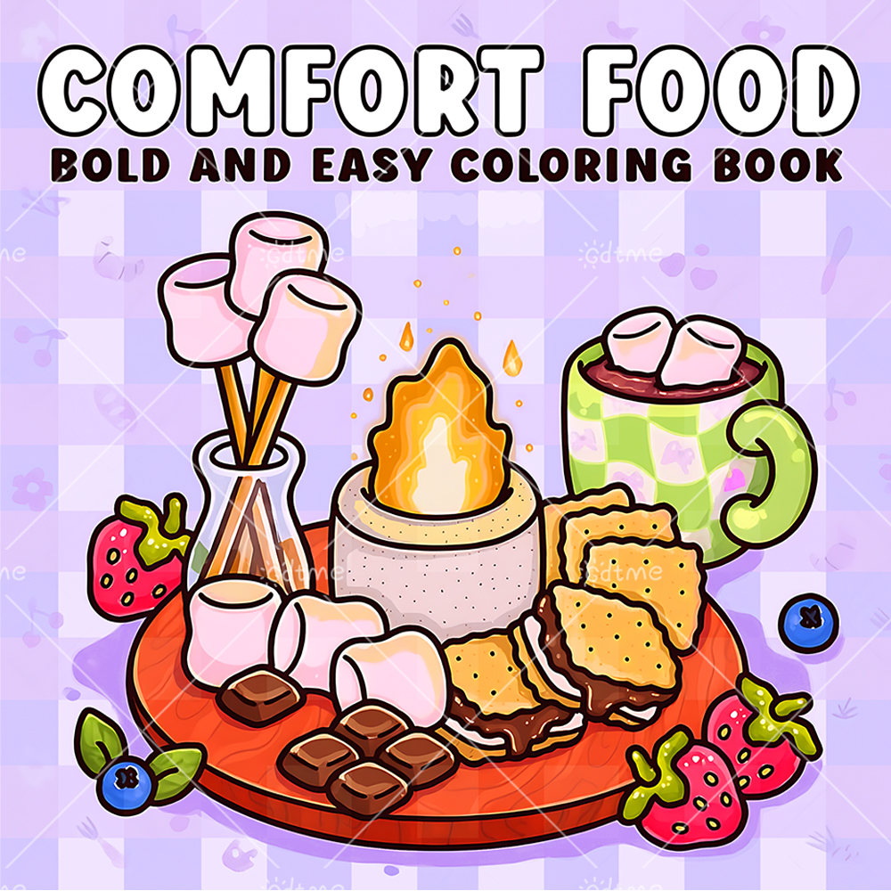 Food And Snacks Coloring Book Bold And Easy - COMFORT FOOD BOLD AND EASY 24