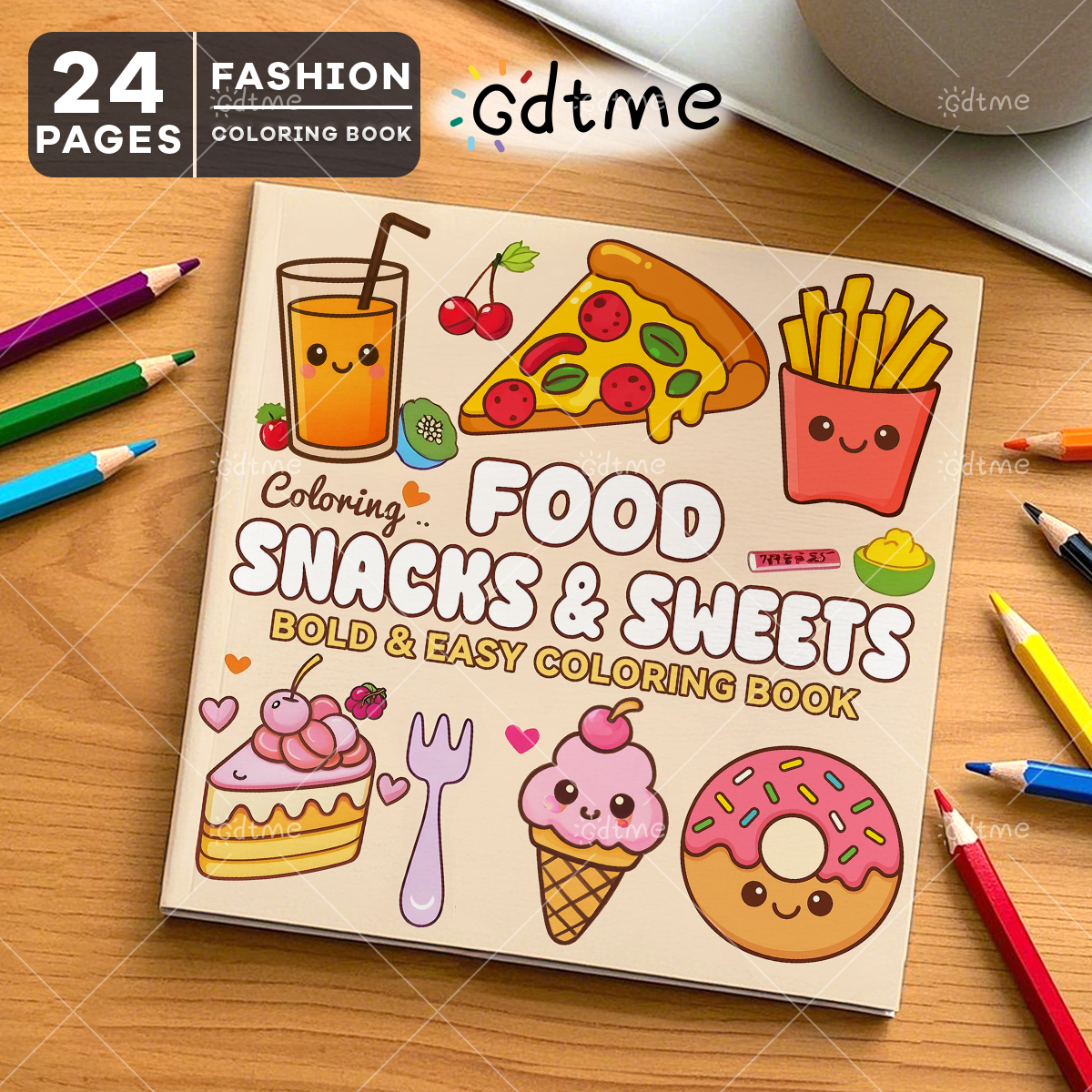 FOOD SNACKS & SWEETS Themed Co - Food And Snacks Coloring Book Bold And Easy 리뷰 및 가격