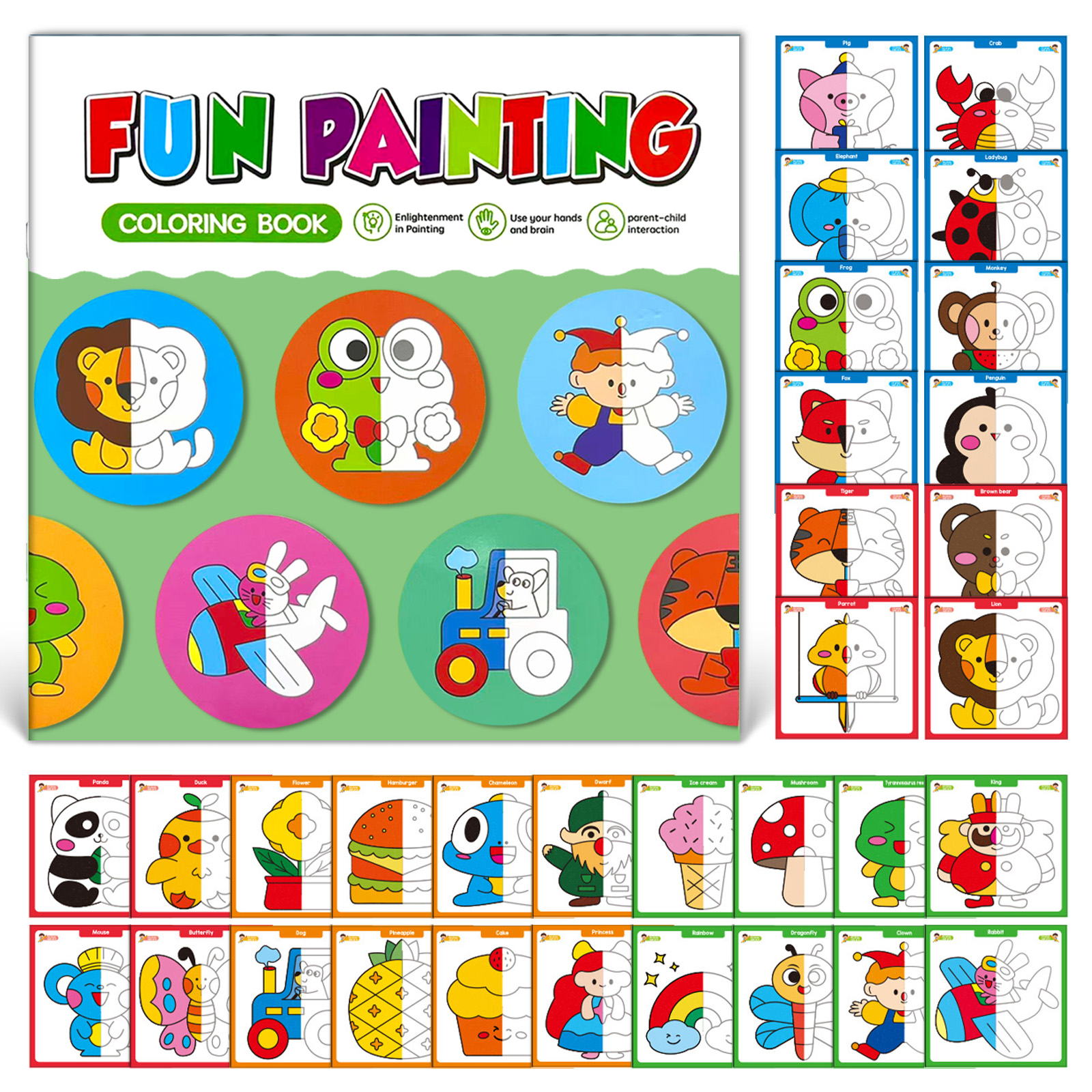 Kids Symmetrical Painting Acti - Food And Snacks Coloring Book Bold And Easy 리뷰 및 가격