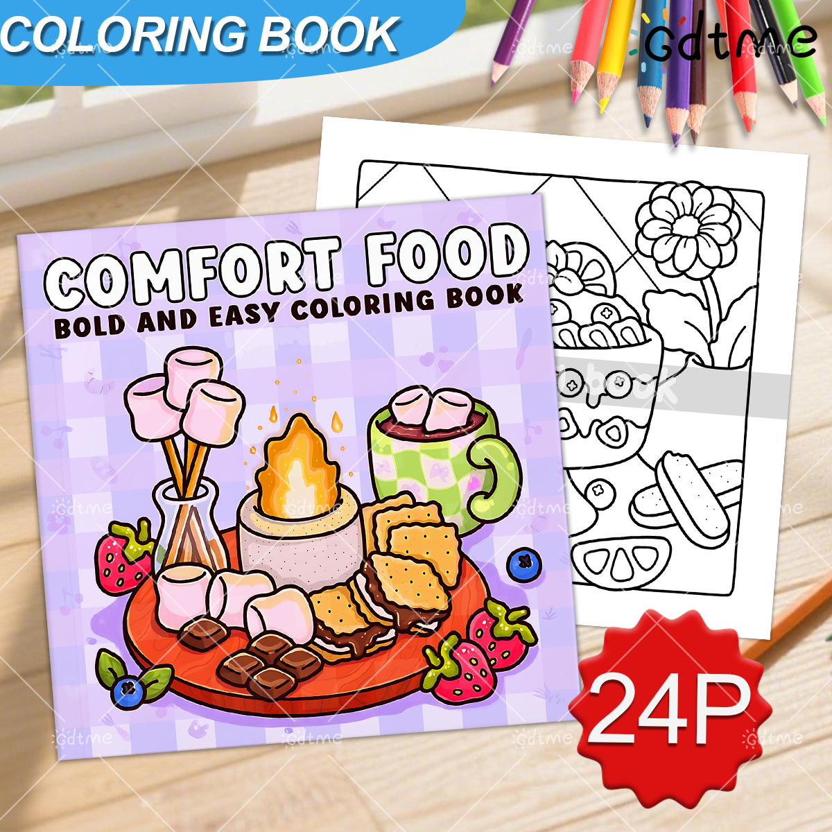 COMFORT FOOD BOLD AND EASY 24  - Food And Snacks Coloring Book Bold And Easy 리뷰 및 가격