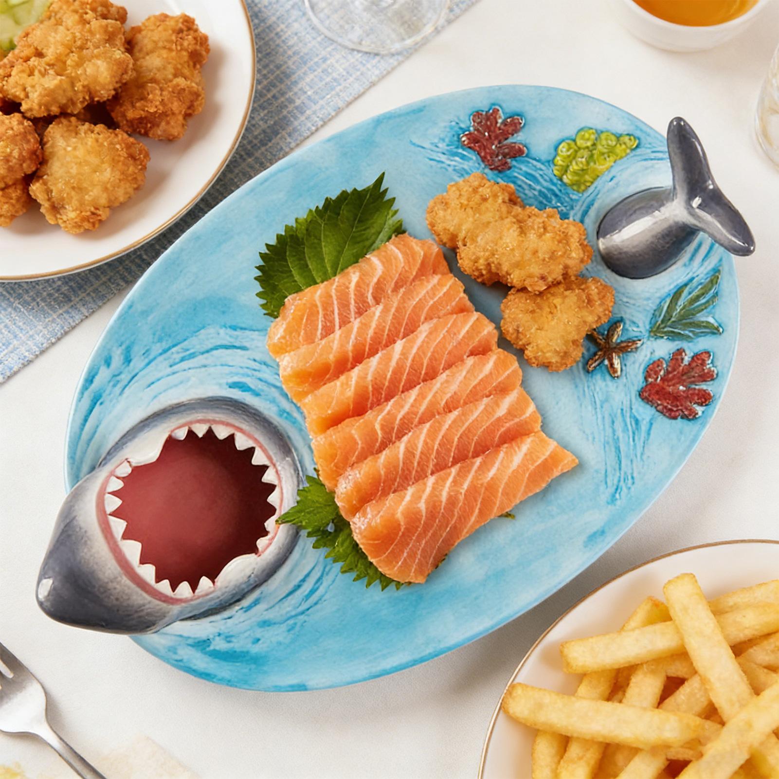 Shark Sushi Plate Shark Cerami - Food Snacks In India 리뷰 및 가격