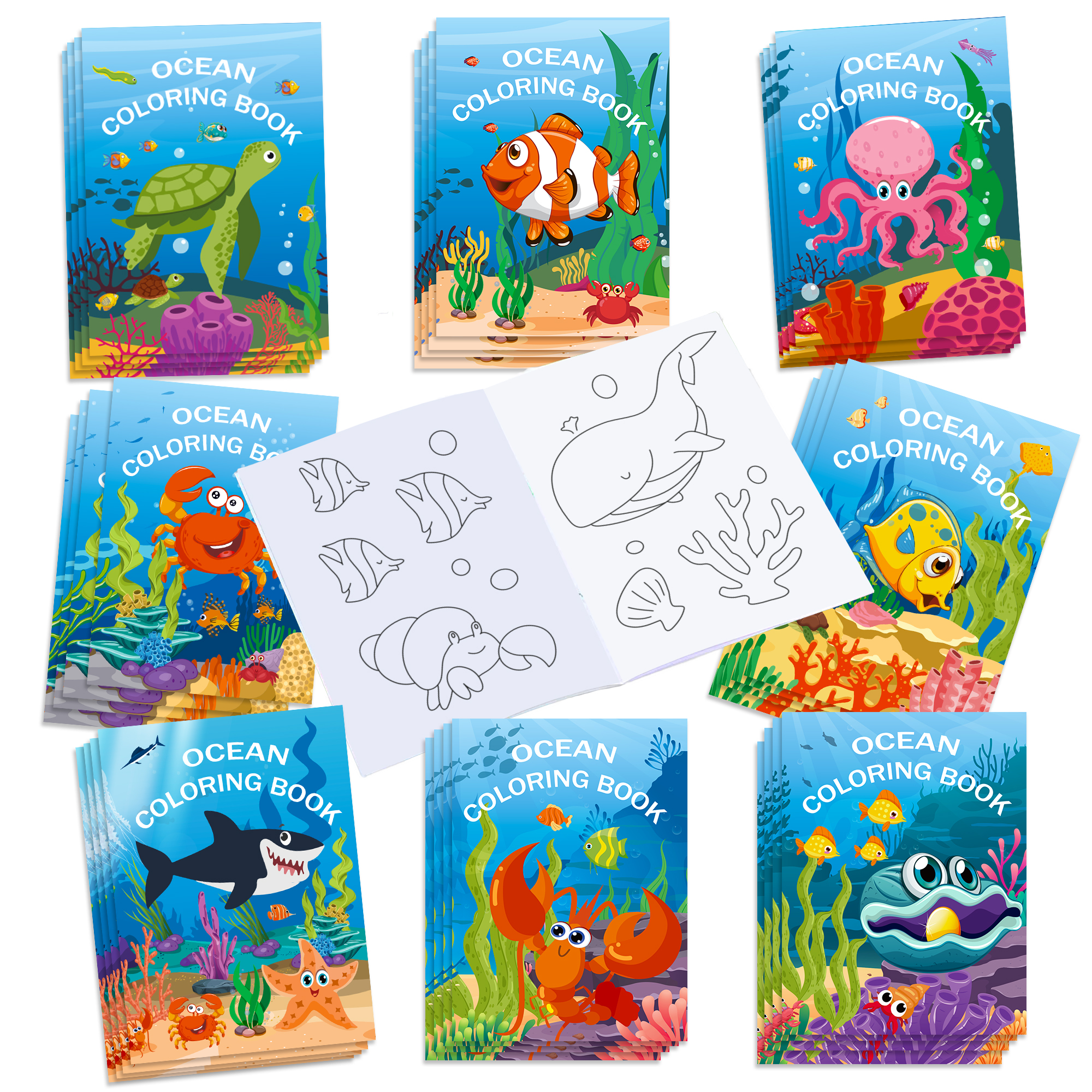 16pcs Cartoon Underwater World - Food And Snacks Coloring Book Bold And Easy 리뷰 및 가격