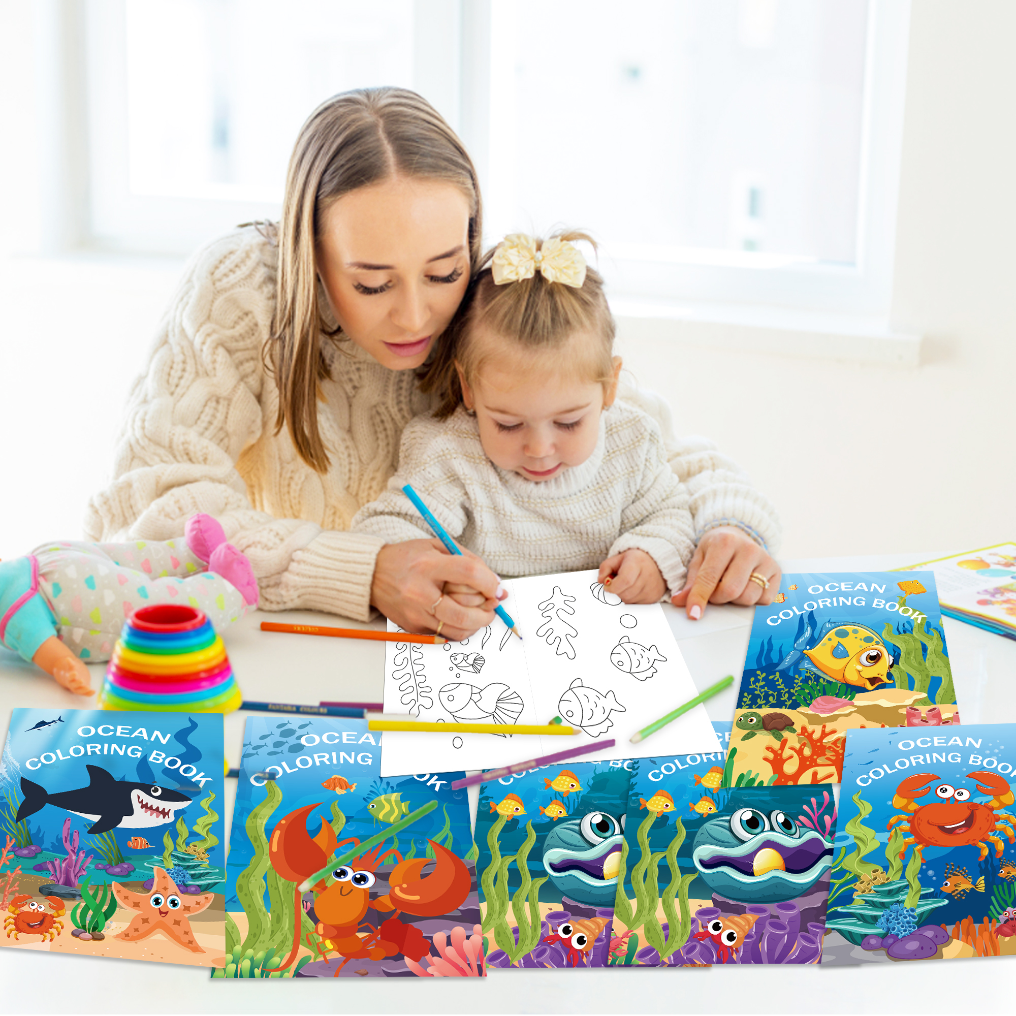 16pcs Cartoon Underwater World - Food And Snacks Coloring Book Bold And Easy 리뷰 및 가격