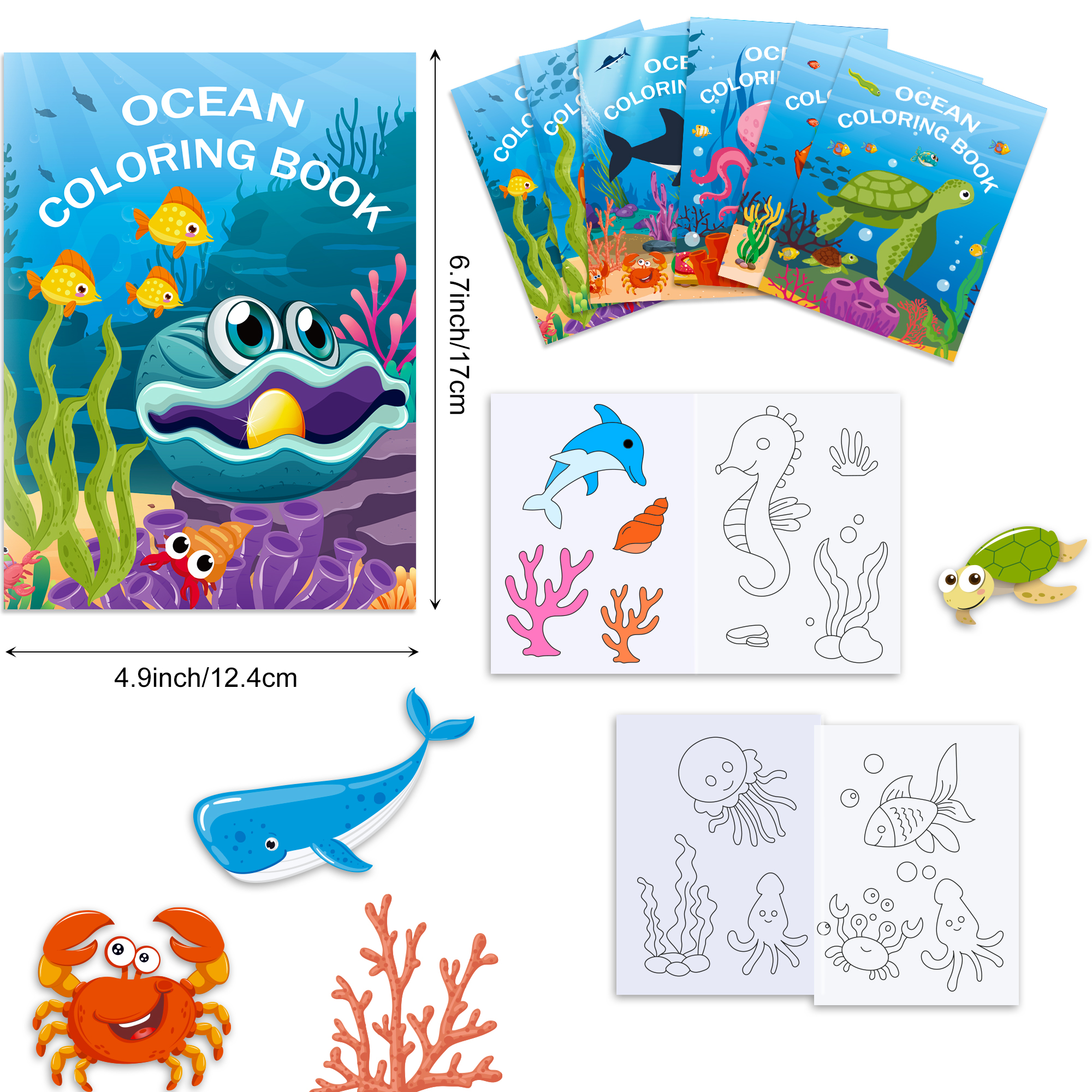 16pcs Cartoon Underwater World - Food And Snacks Coloring Book Bold And Easy 리뷰 및 가격