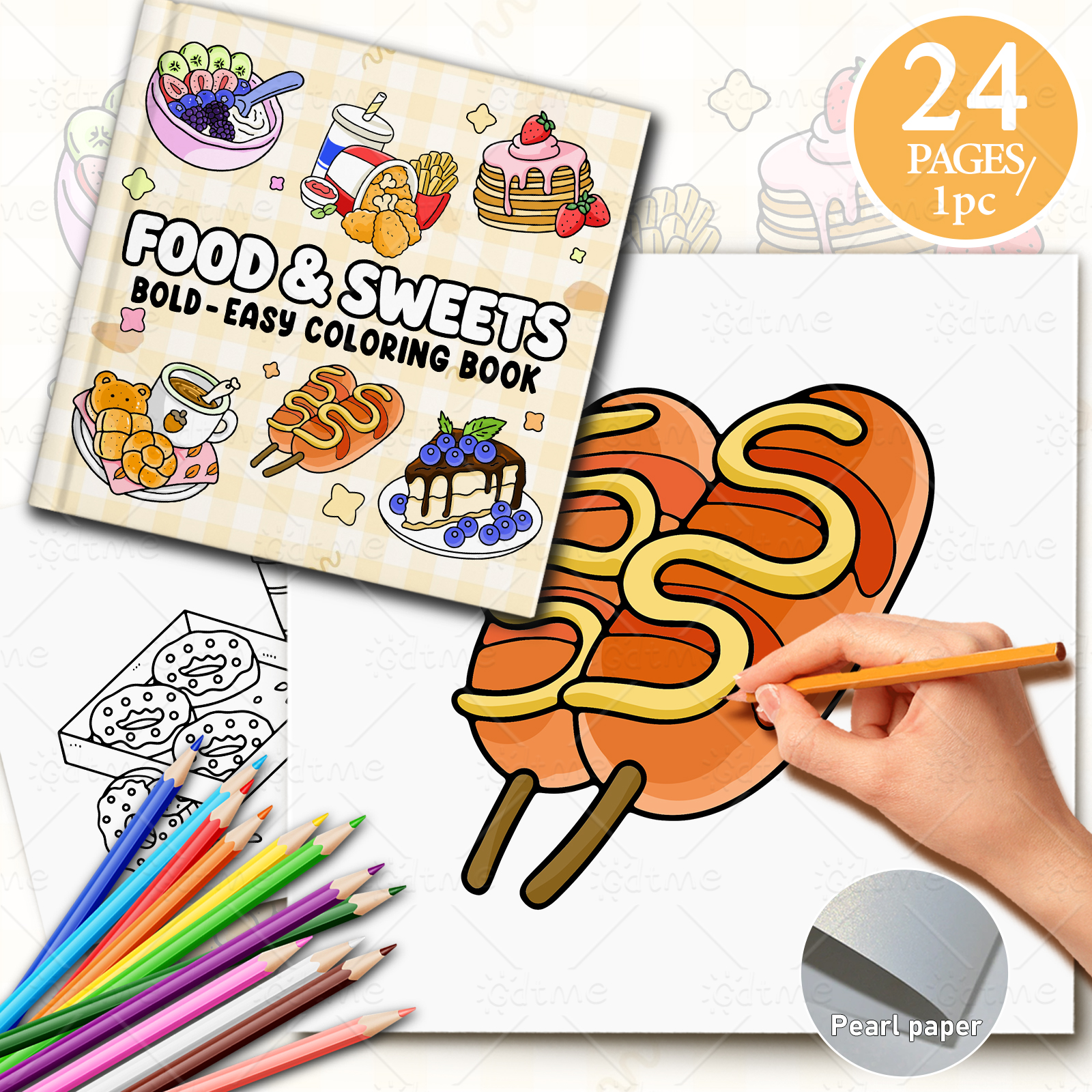FOOD SWEETS Bold-easy Patterns - Food And Snacks Coloring Book Bold And Easy 리뷰 및 가격