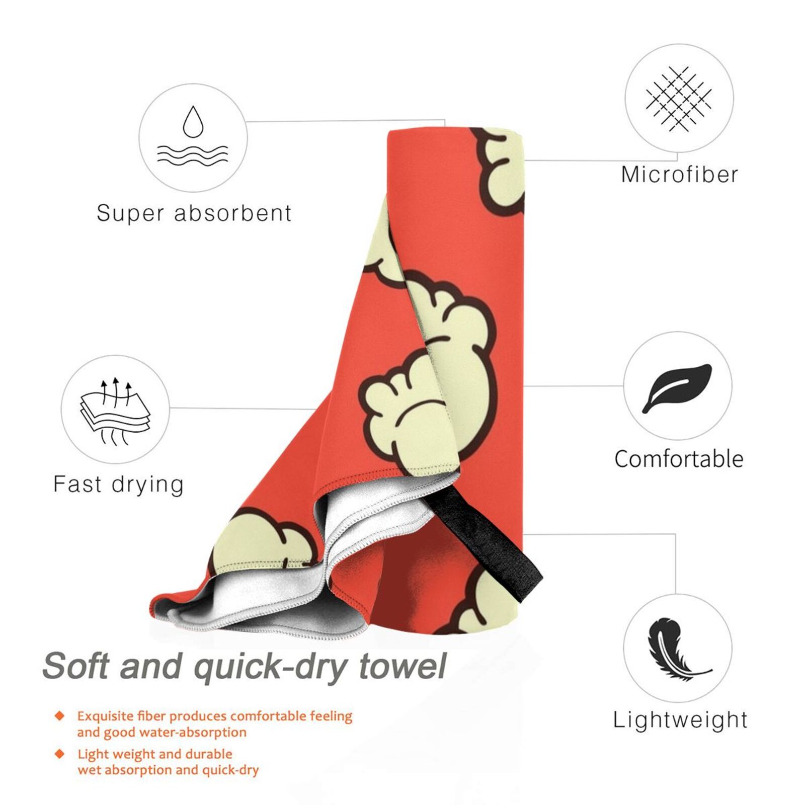 Popcorn Pattern Beach Towel Qu - Quick Food Snacks 리뷰 및 가격