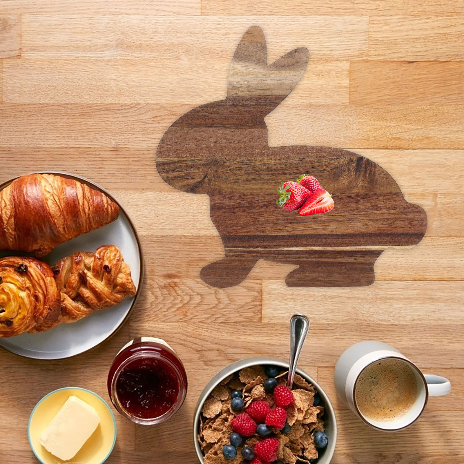 Bunny Shaped Wooden Cutting Bo - Snacks Food In Us 리뷰 및 가격