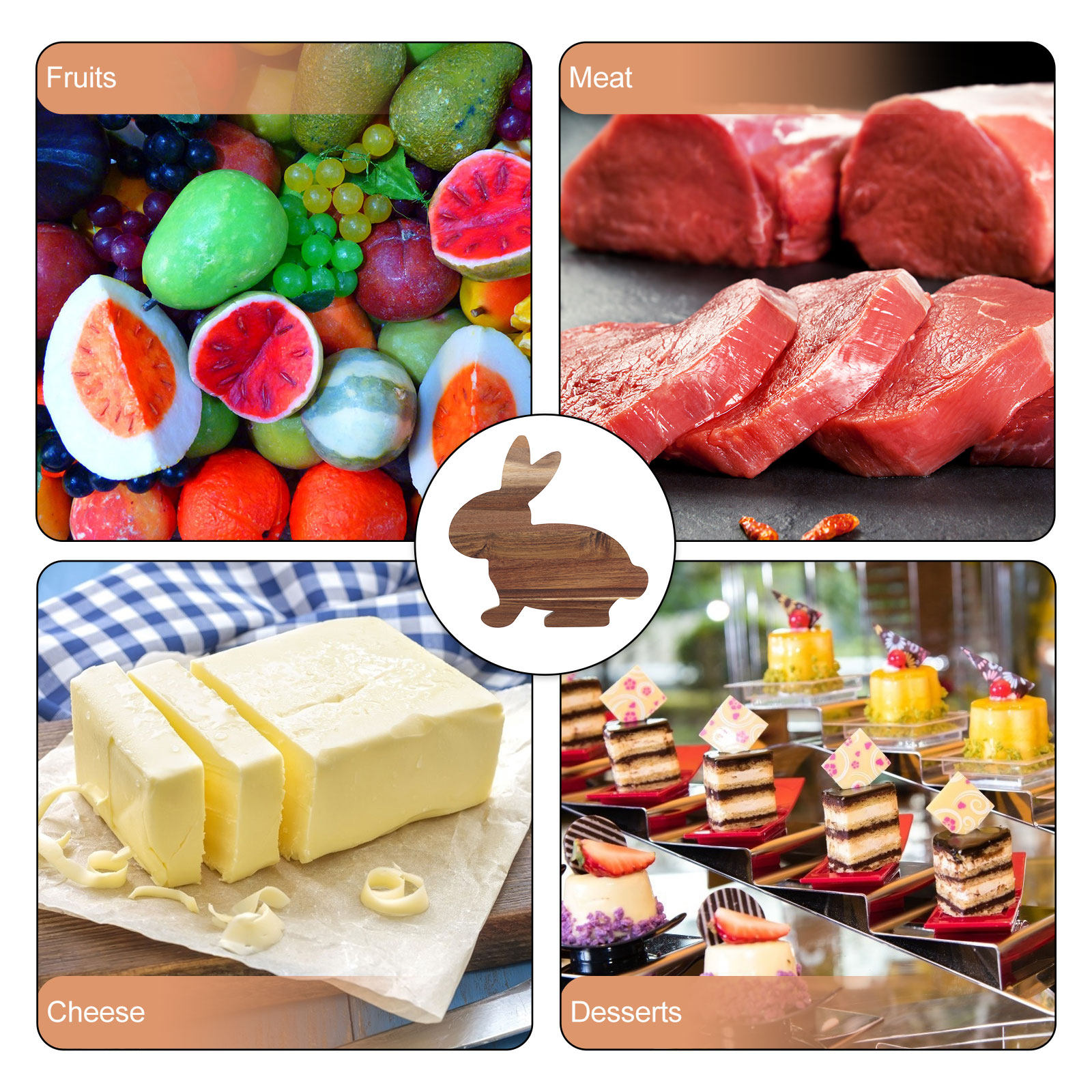 Bunny Shaped Wooden Cutting Bo - Snacks Food In Us 리뷰 및 가격