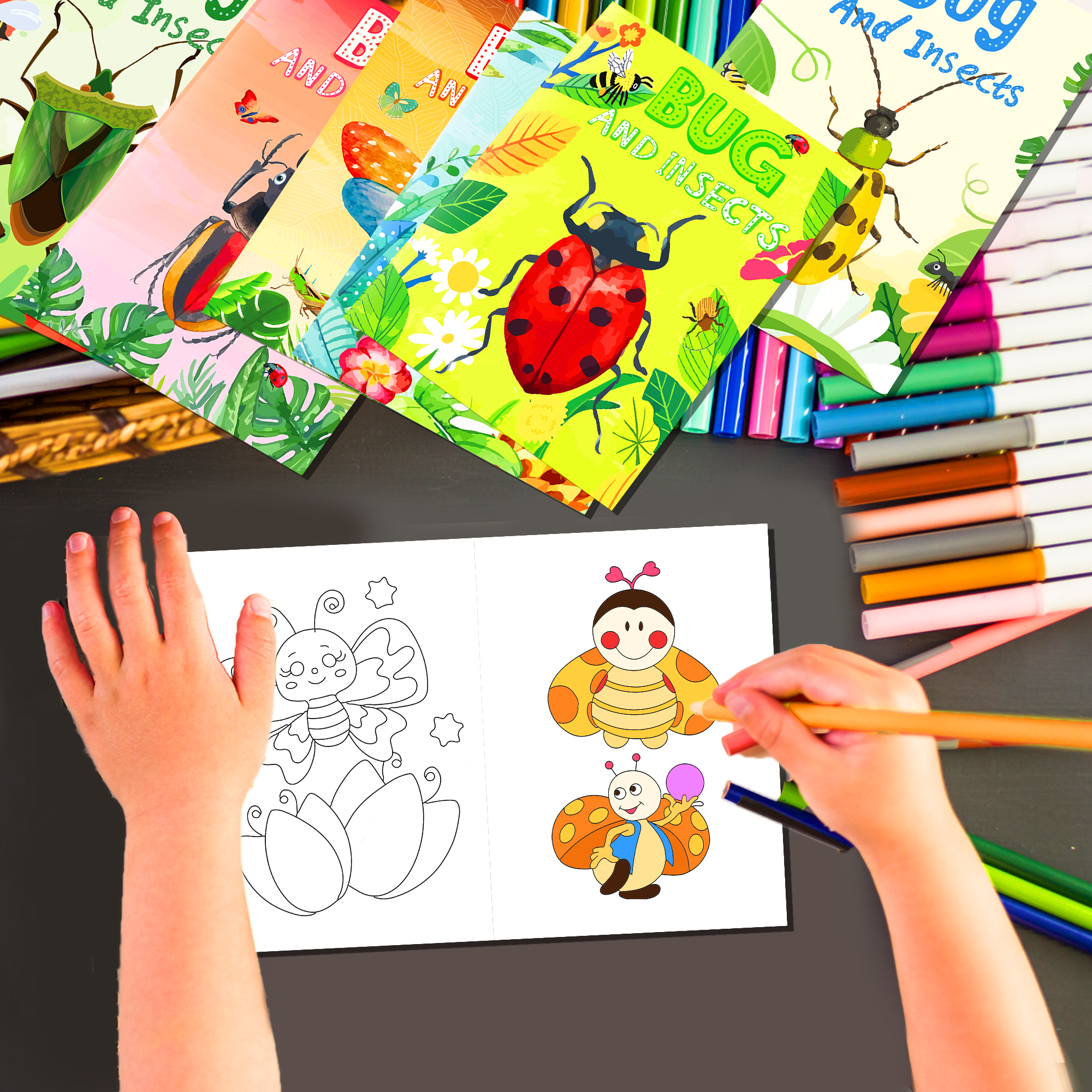 12pcs Cartoon Insect Bug Sprin - Food And Snacks Coloring Book Bold And Easy 리뷰 및 가격