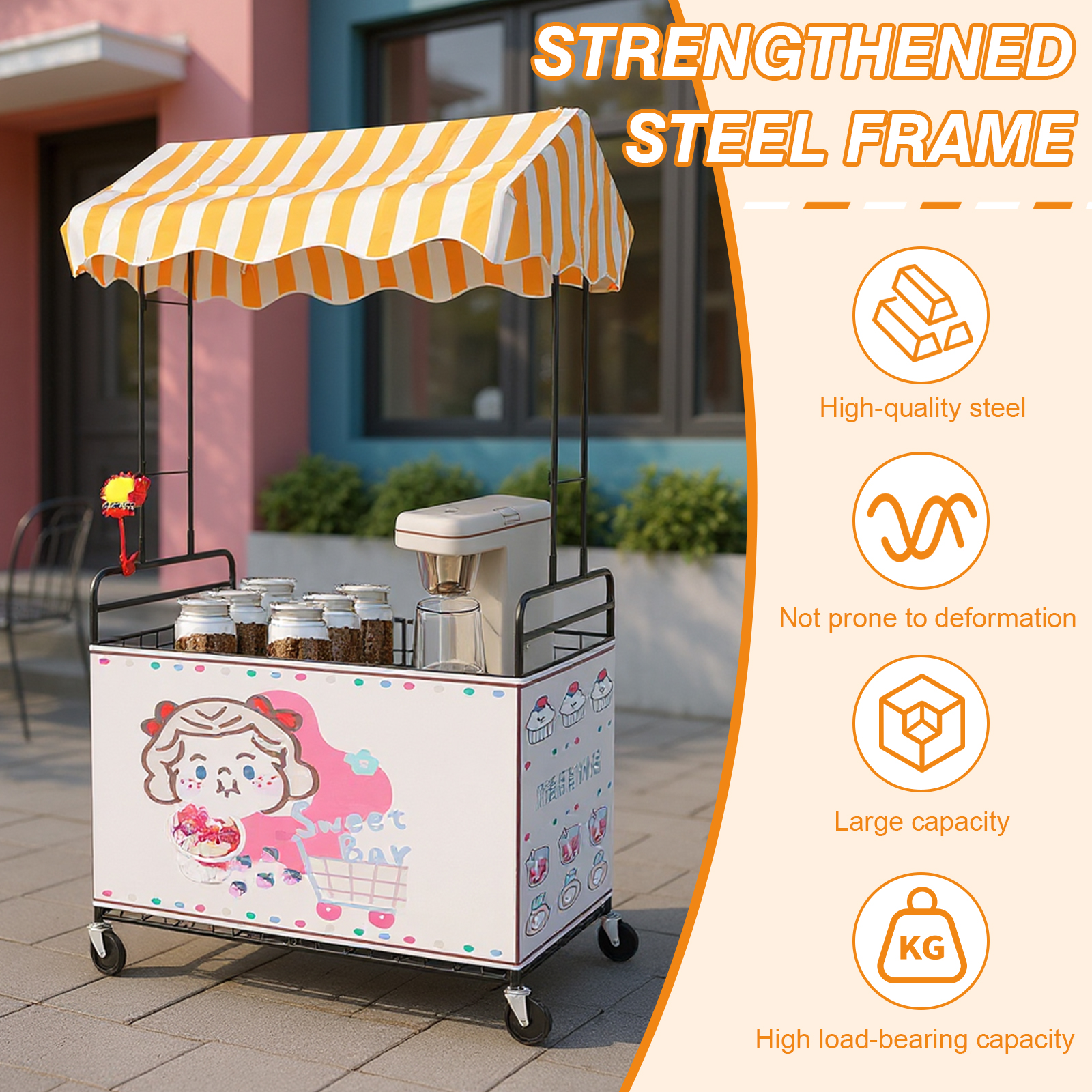Movable Stall Display Stand wi - Street Food Snacks 리뷰 및 가격