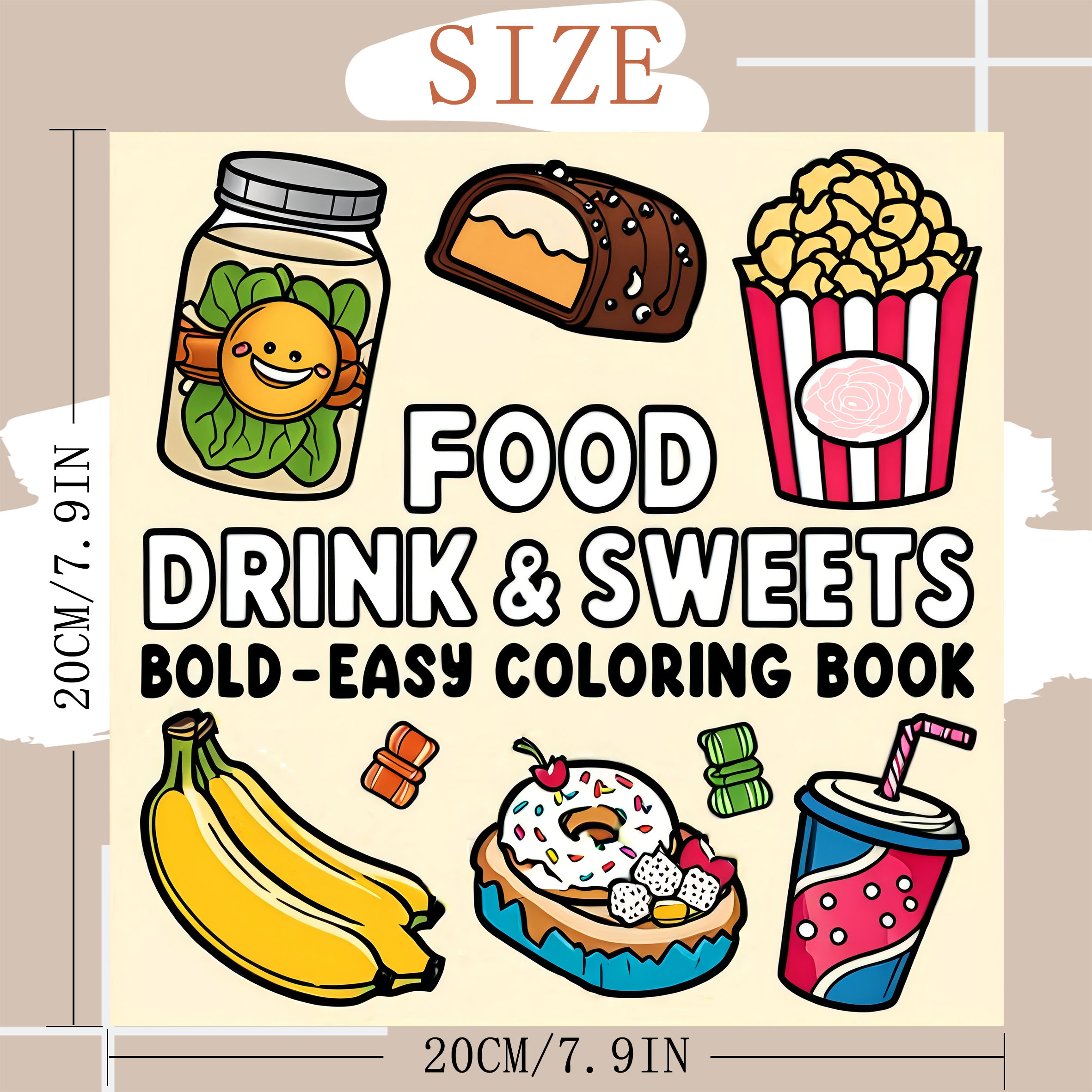 FOOD DRINK & SWEETS BOLD-EASY  - Food And Snacks Coloring Book Bold And Easy 리뷰 및 가격