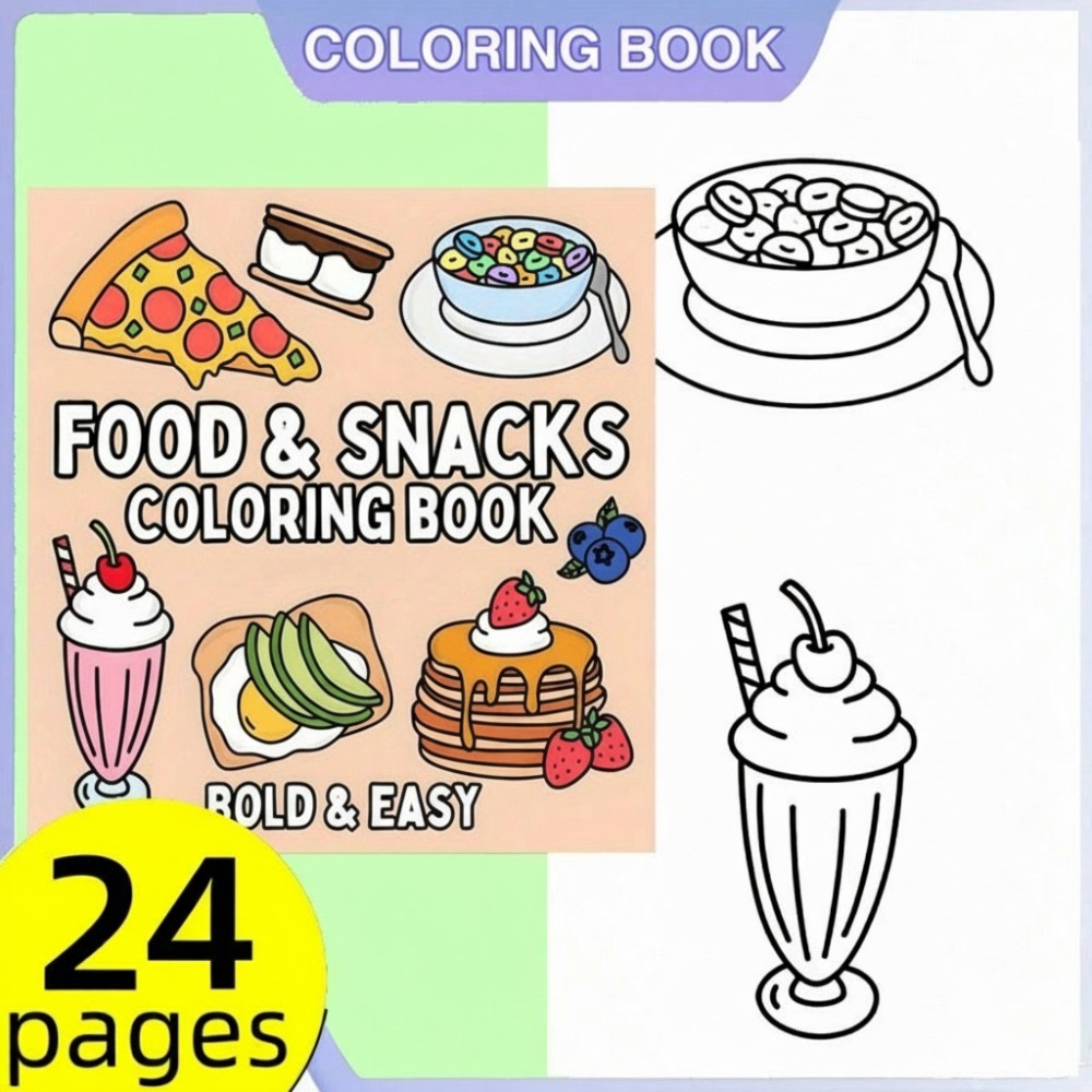 Food and Snacks Coloring Book  - Food And Snacks Coloring Book Bold And Easy 리뷰 및 가격