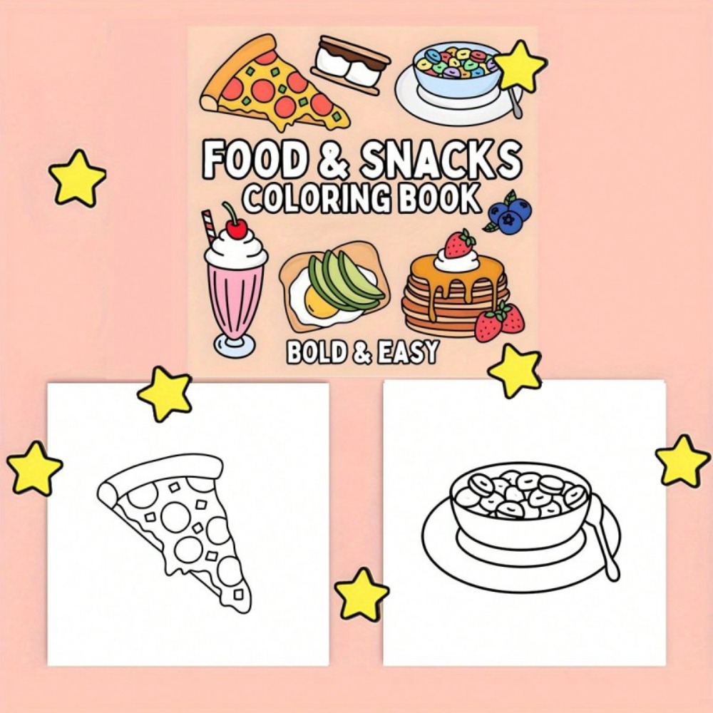 Food and Snacks Coloring Book  - Food And Snacks Coloring Book Bold And Easy 리뷰 및 가격